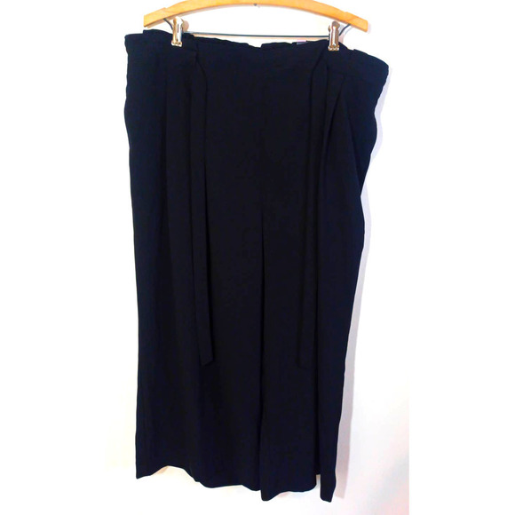 NWT Worthington Women 1X Black Crop Paperbag Sash Front Work Pants Office - Picture 2 of 7
